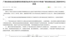 【喜讯】beat365再次获批广西壮族自治区工程研究中心